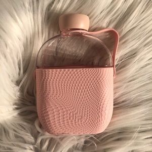 Pink Silicone Plastic Water Bottle